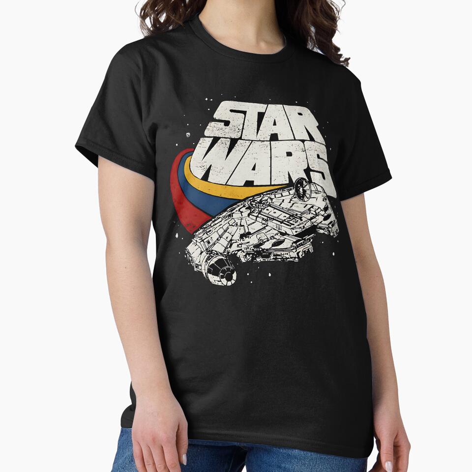 Vintage Retro Space Freighter Graphic T-Shirt | 1970s Sci-Fi Spaceship Classic Tee by maitivi