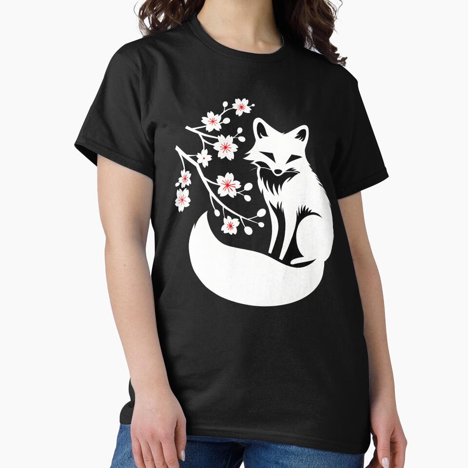 Fox With Cherry Blossom by xiao xuans
