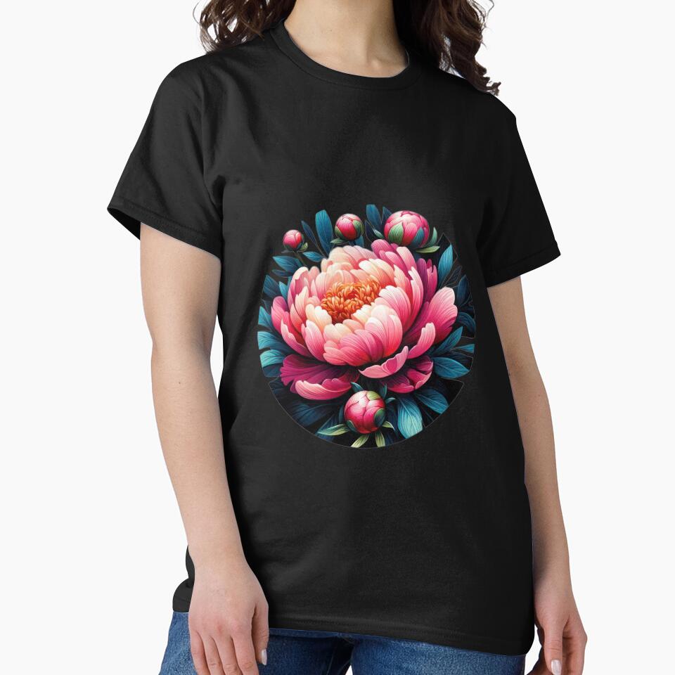 Pink Peony retro floral flowers by Expressions-Sel