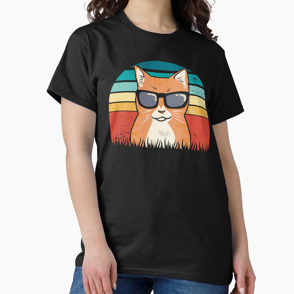 Retro Sunset Cool Cat by Golden Turtle Studio