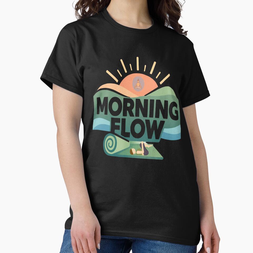 Morning Flow – Minimal Yoga Calm T-Shirt by RMTrendy