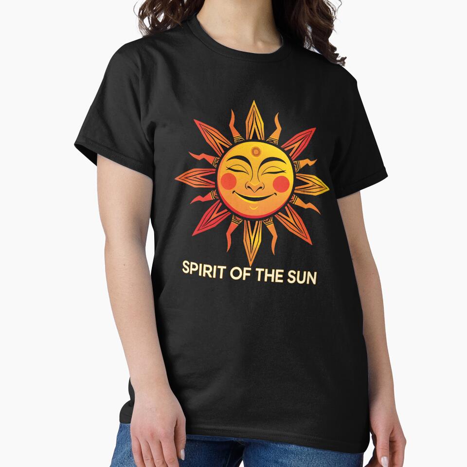 Spirit of the Sun – Radiant Geometric Sun Face Art by bensemoum