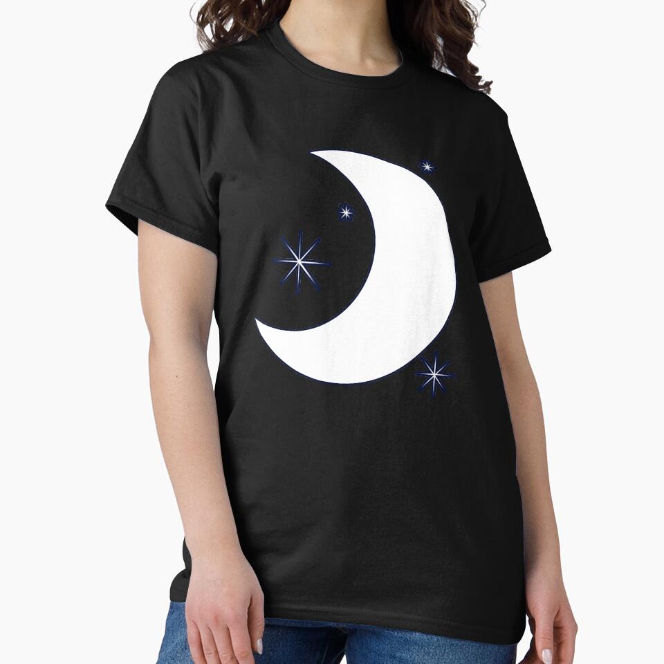 Crescent Moon with Stars by Julie Erin Designs