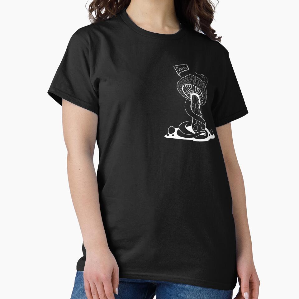 Poisonous black and white mushroom with bubbles and snake by MalkyTea