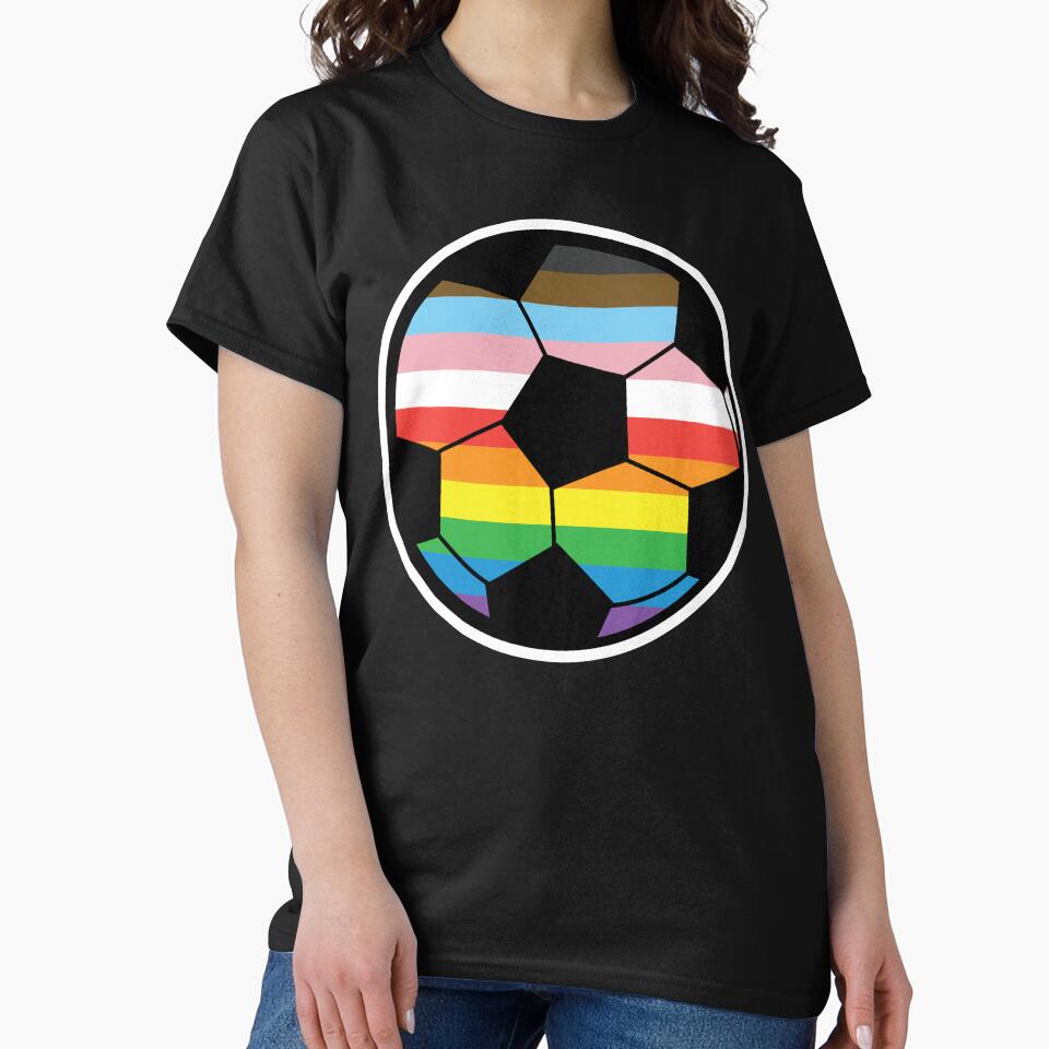 Pride Month rainbow LGBTQIA colorful progess flag rainbow soccer ball by Jdawnink