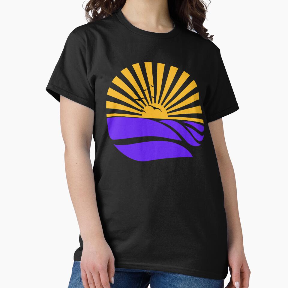 Yellow & Purple Beach Sunset Design by EarthArtDesigns