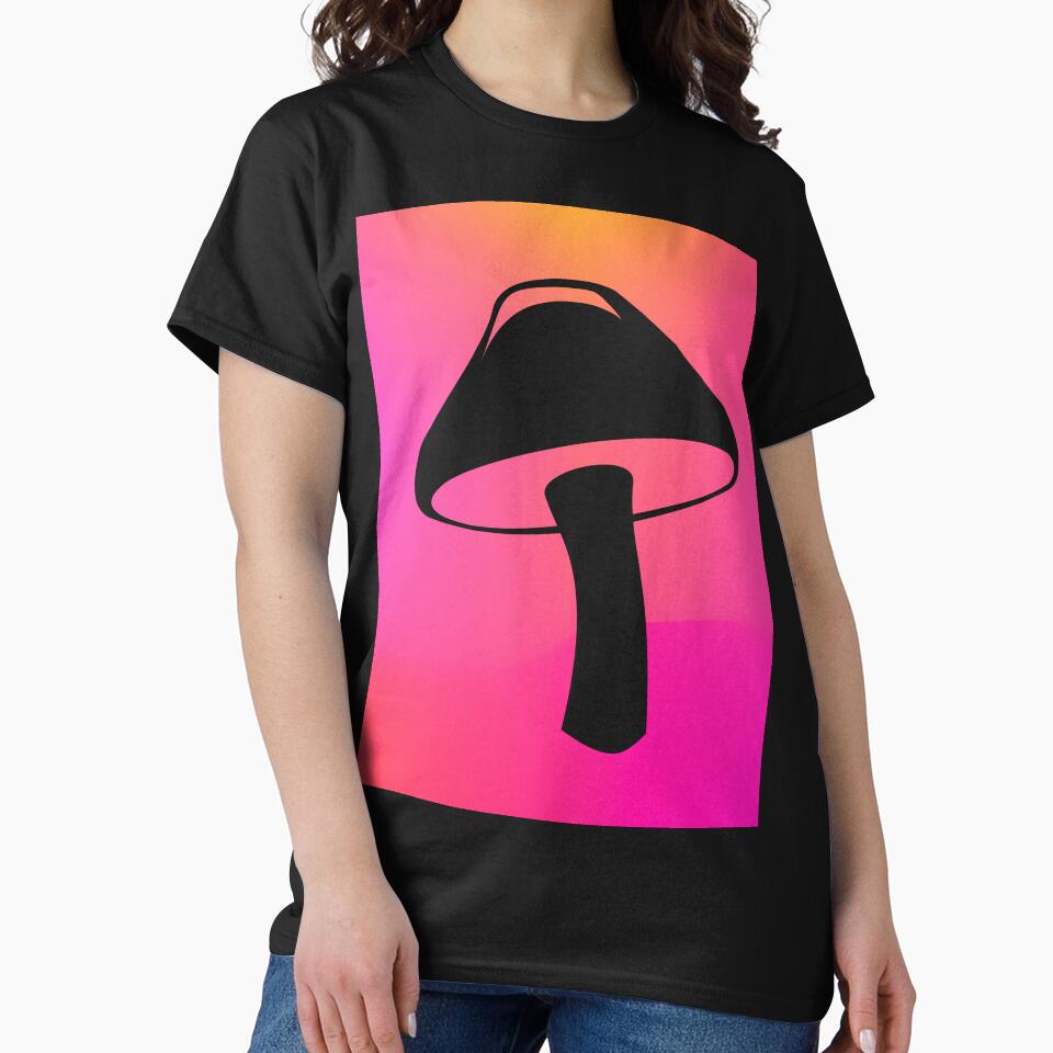 Colored Mushroom with Pink Background by Risa-C