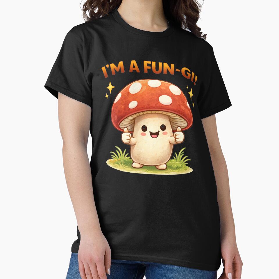 I’m a Fun-Gi – Cute Mushroom Pun by Papier Atelier Art