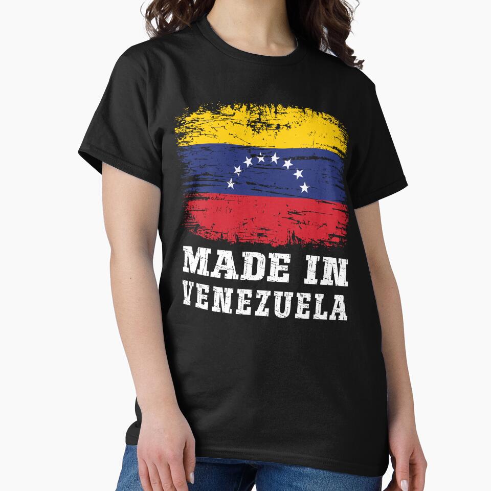 Made In Venezuela Vintage Distressed Flag Country Pride by Dmetalx Art Apparel