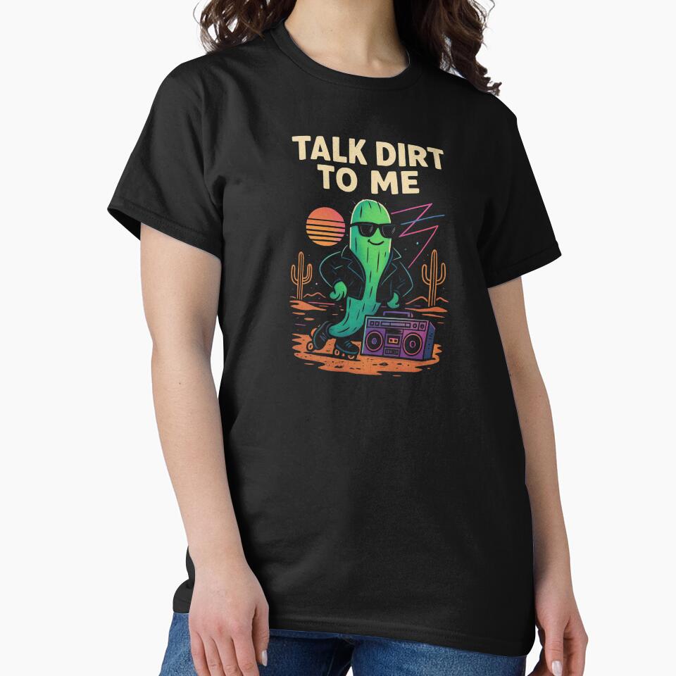 Talk Dirt to Me – Retro Cactus with Boombox and Roller Skates by teevoxx