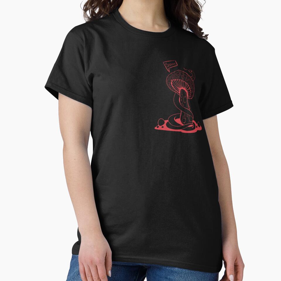 Poisonous acid neon red mushroom with bubbles and snake by MalkyTea