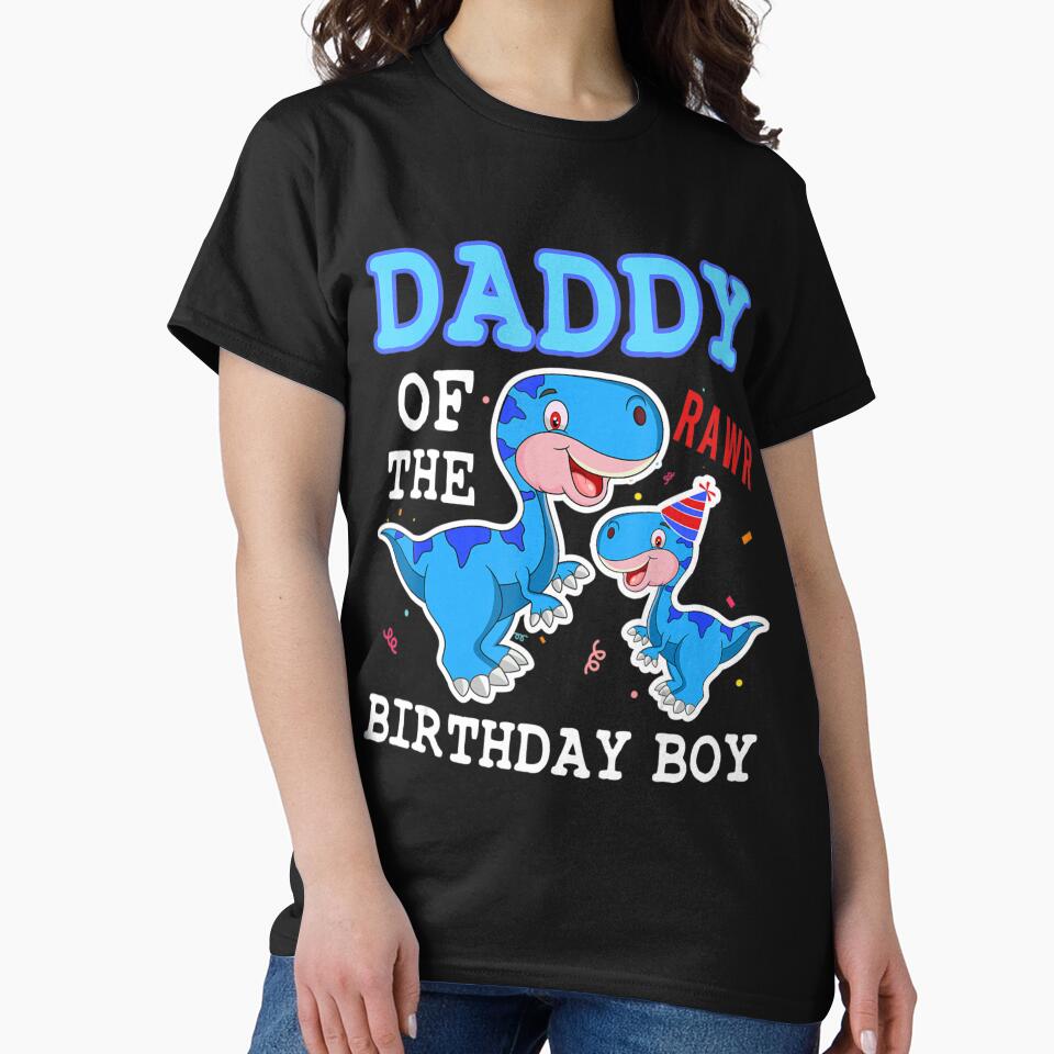 Daddy Dinosaur Dad Of  He Birthday Boy Dad And Son Matching by DennisAndress