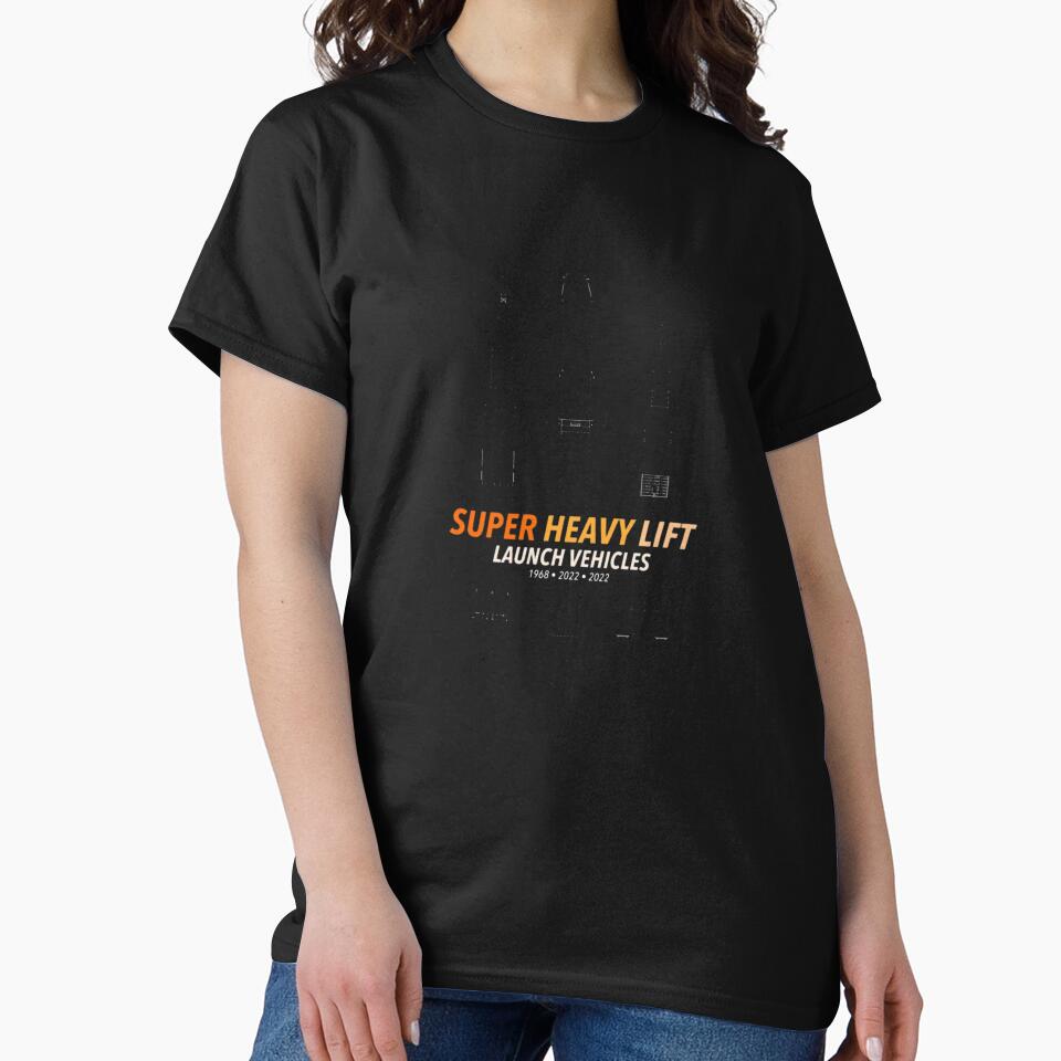 Saturn V  Starship  SLS - Super Heavy Lift Launch Vehicles T-Shirt_32307492 by gidget-gadget