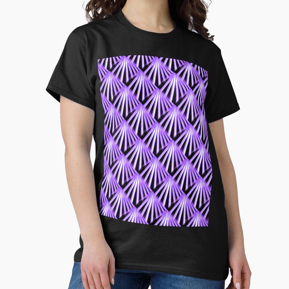 Art Deco Tropical Beach Palm Vacation Purple On Black by taiche