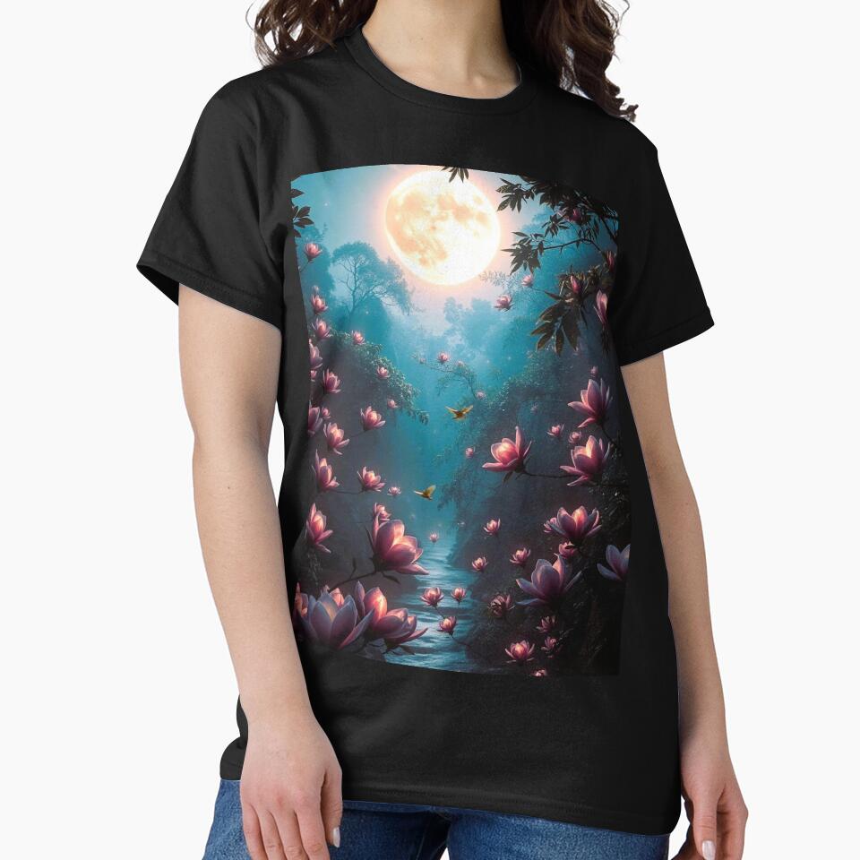 full moon, blooming magnolias by PurvaNimfaMagic