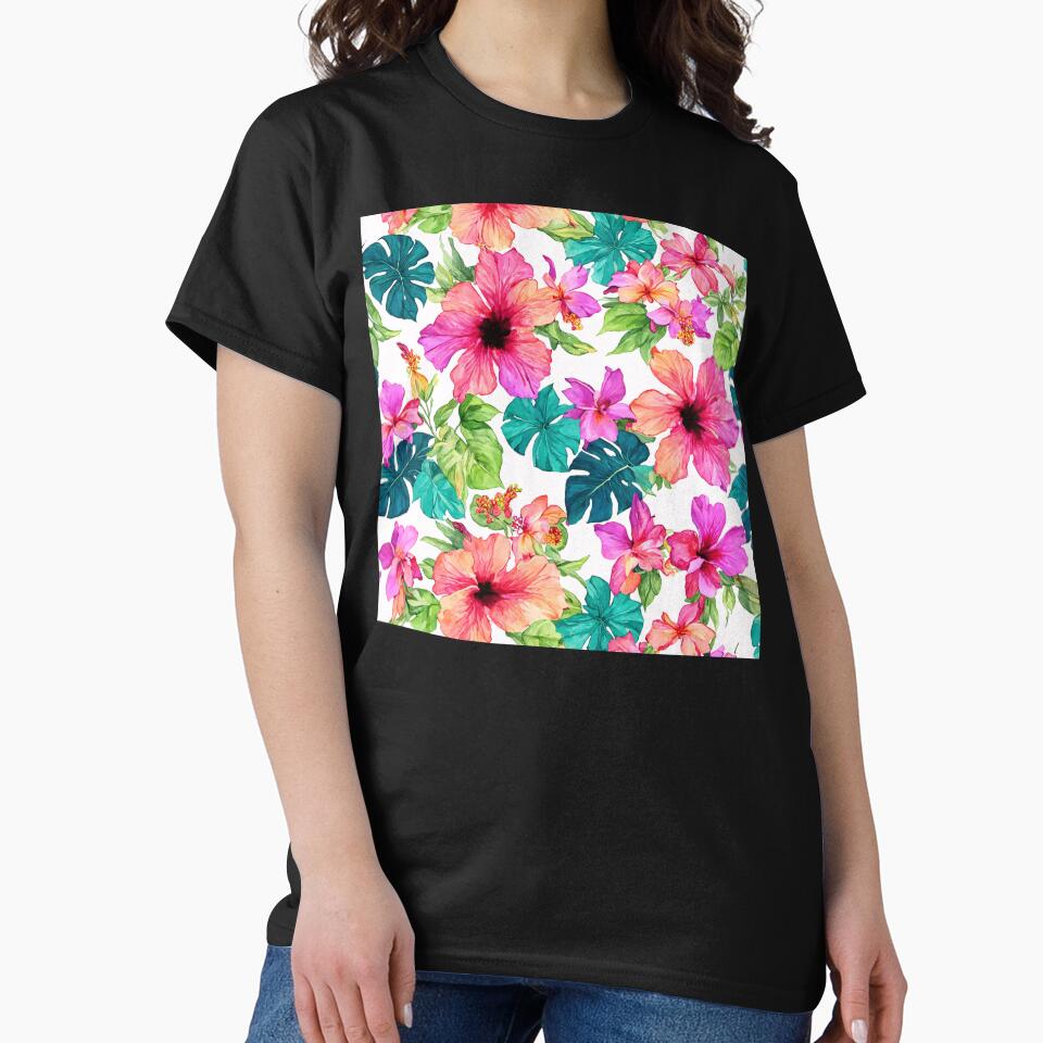 Watercolor Tropical Floral Pattern by SeamPix