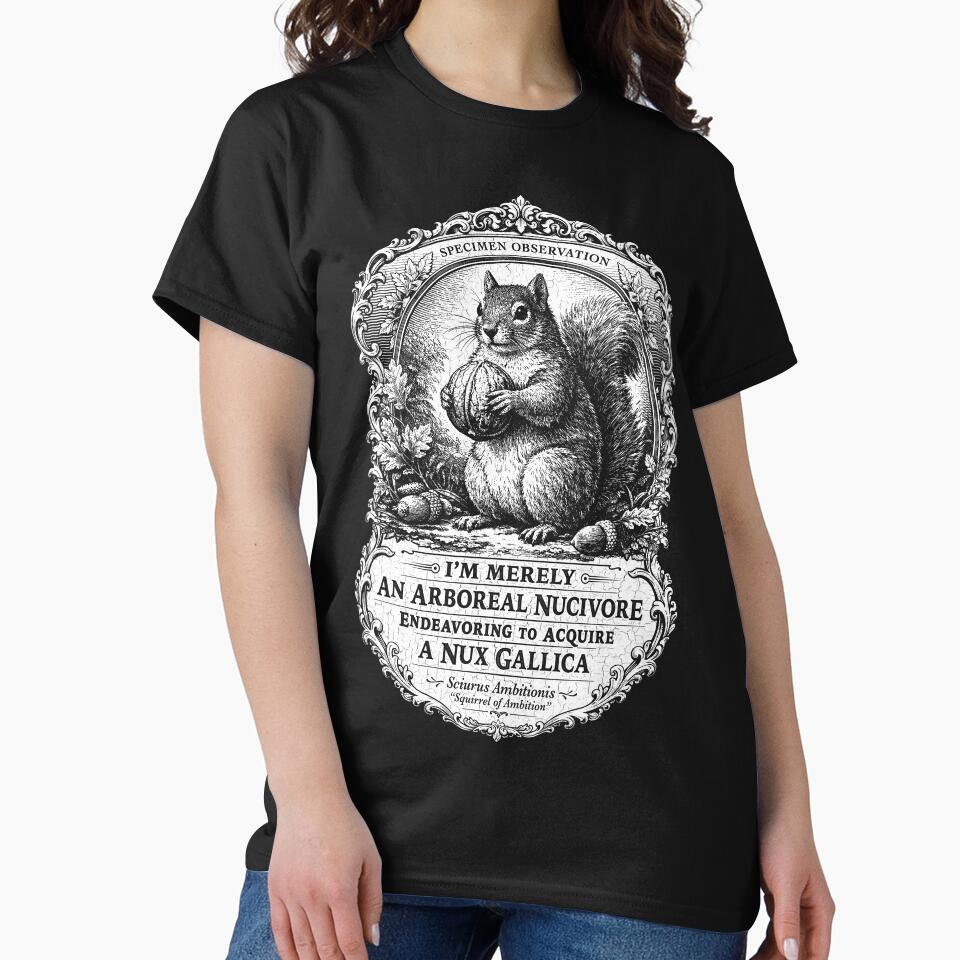 Funny Victorian Squirrel Illustration - White by Grandiloquent Word of the Day