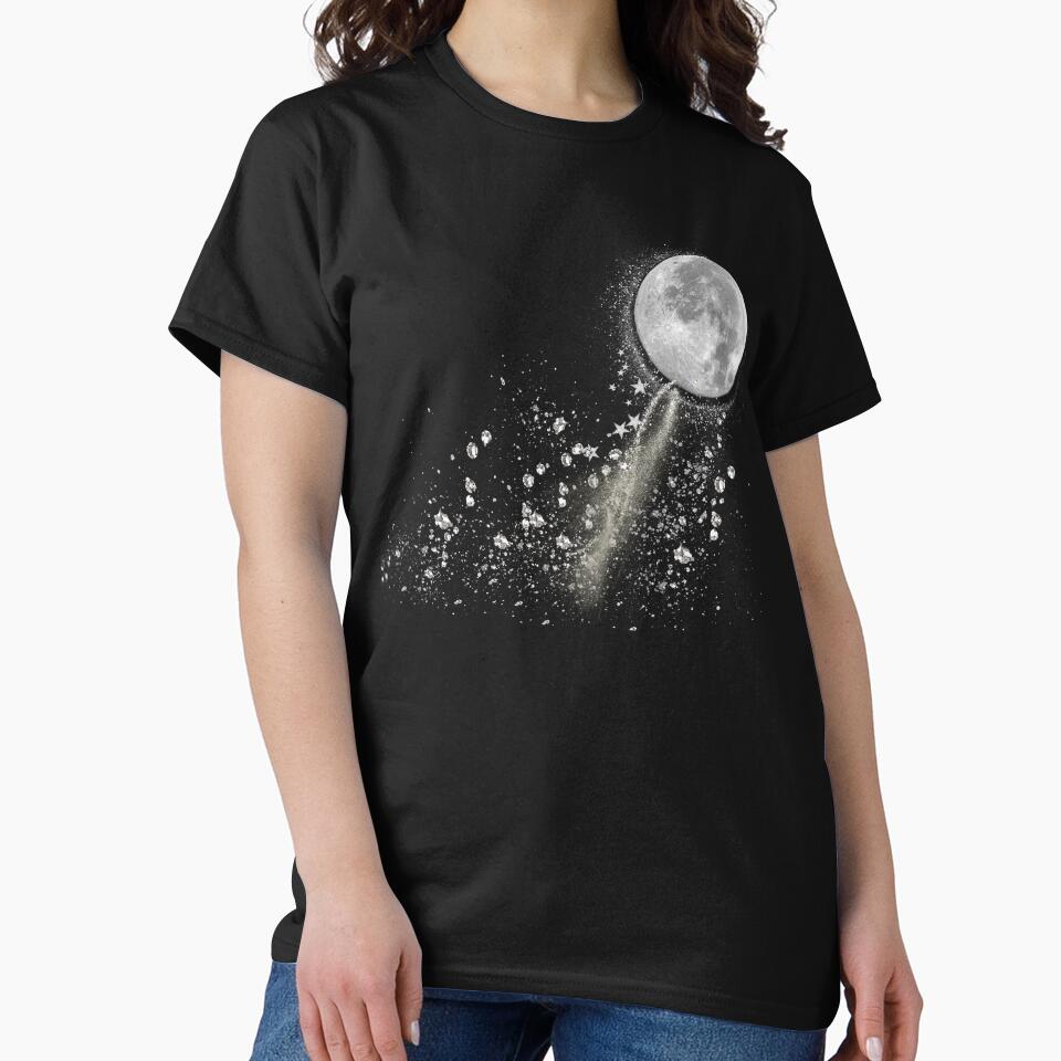 Bright Moon With Cascading Silver Sparkles by MarieSusan