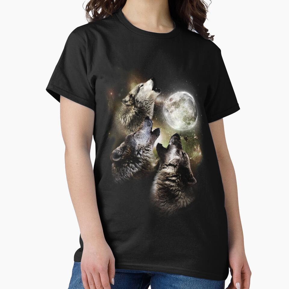 Three wolves howling at the moon by gtcdesign