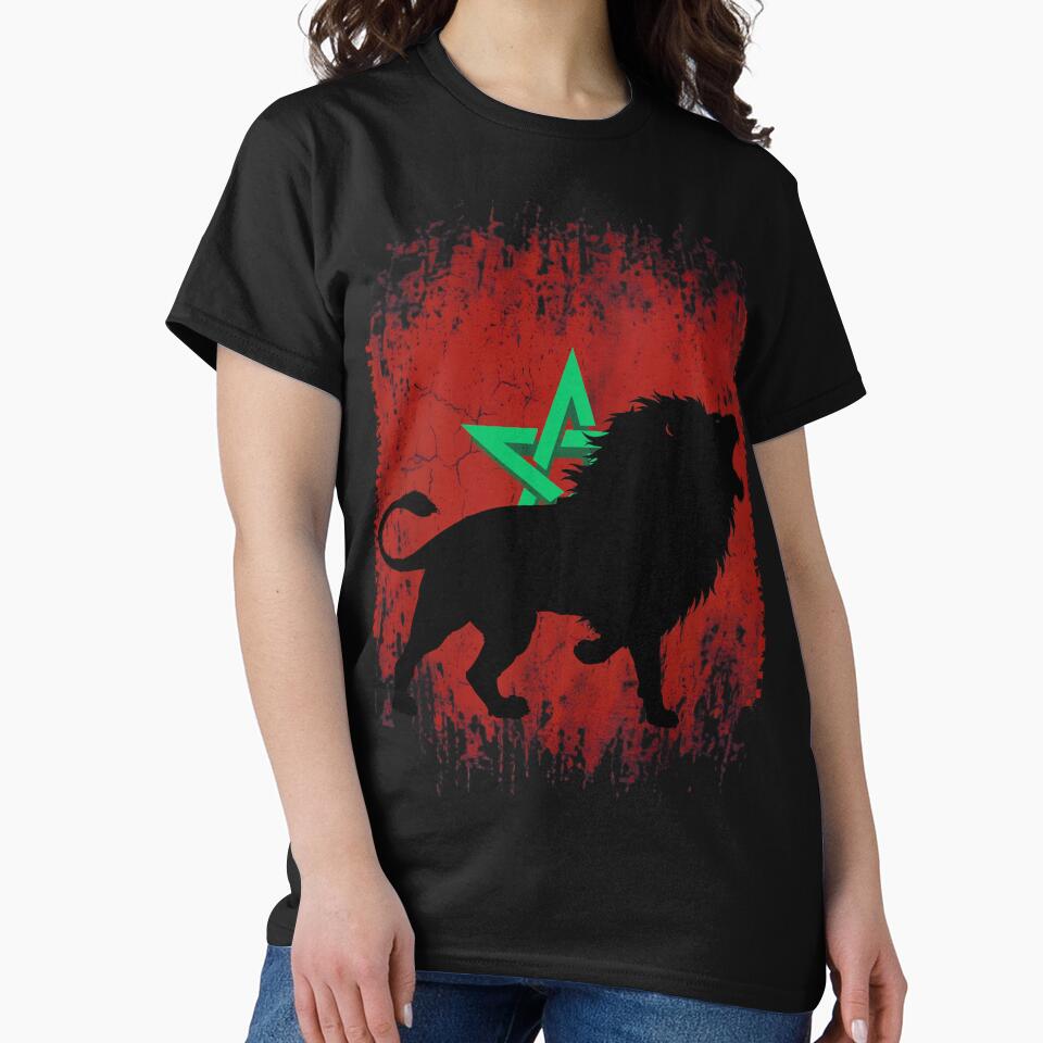 Moroccan Lion Patriotic Flag Heritage Distressed by Majnon8bp