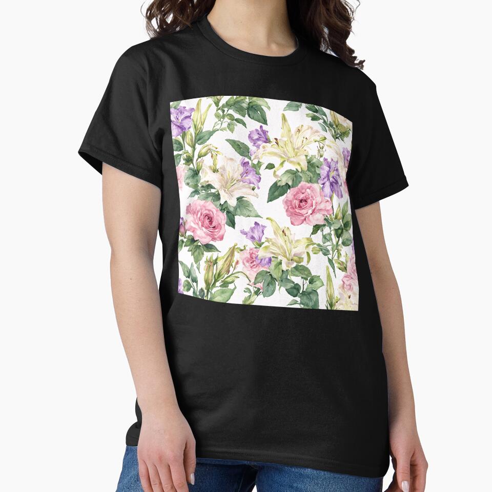 Vintage Watercolor Botanical Floral Pattern by SeamPix