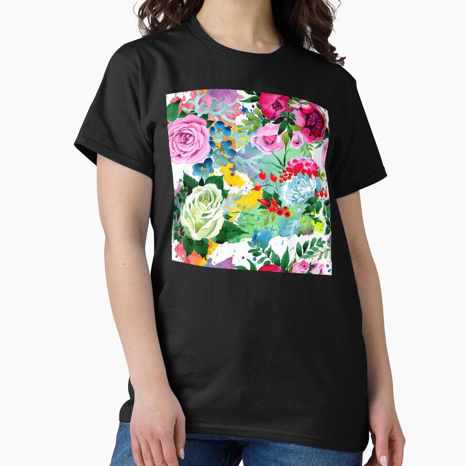 Contemporary Watercolor Floral Sophisticated Graphic Art Print by DEC02
