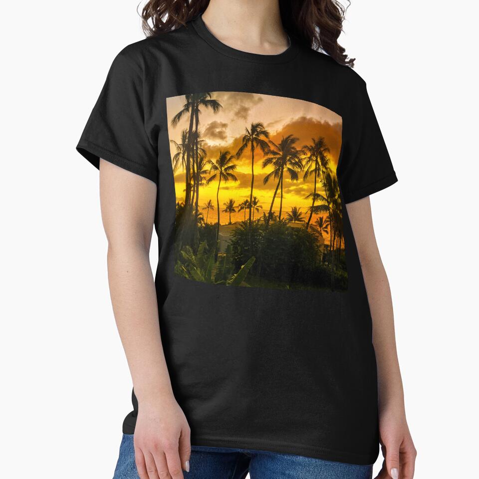 Tropical Gold and Tangerine Hawaiian Sunset Art Photo by DEC02