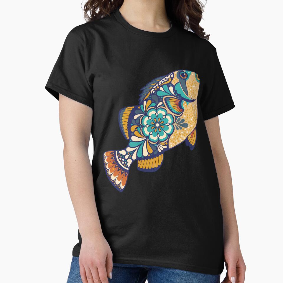 Colorful Picasso Triggerfish – Folk Art by heidiannemorris © by FOLK ART FUSION by heidiannemorris