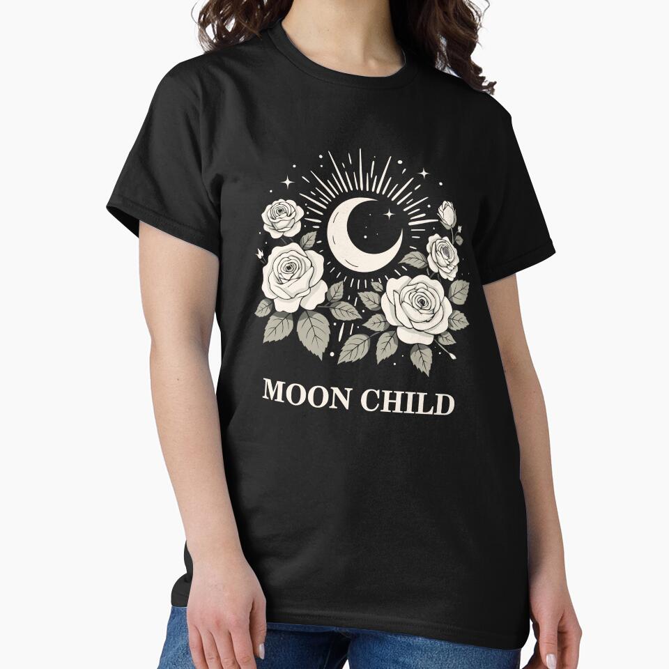 Moon Child. Floral Night Illustration. by alik7