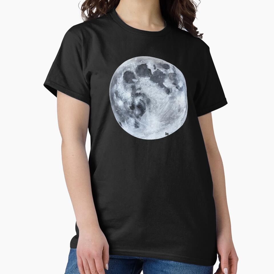 Hand Painted Moon by Pixel and Paintbrush