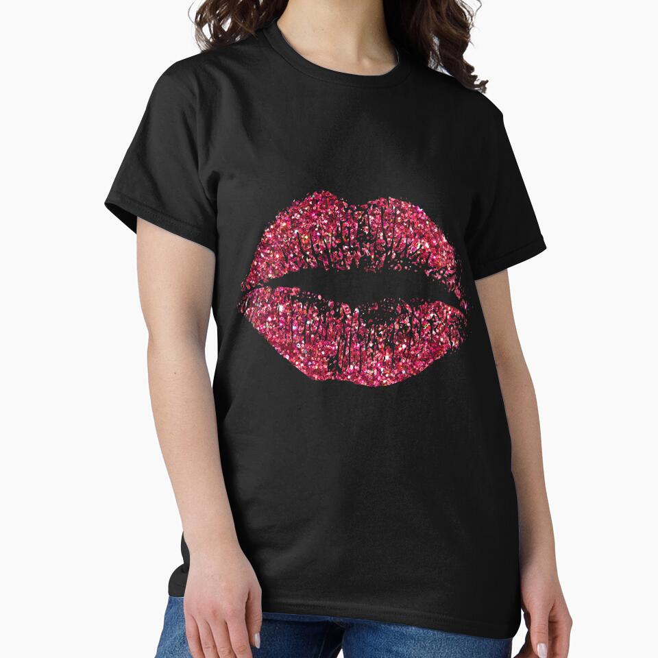Stylish Red Glitter Lips by enhan