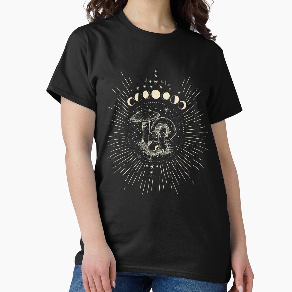 Vintage Goblincore Mushroom Foragin Aesthetic Moon by Echo Dusk