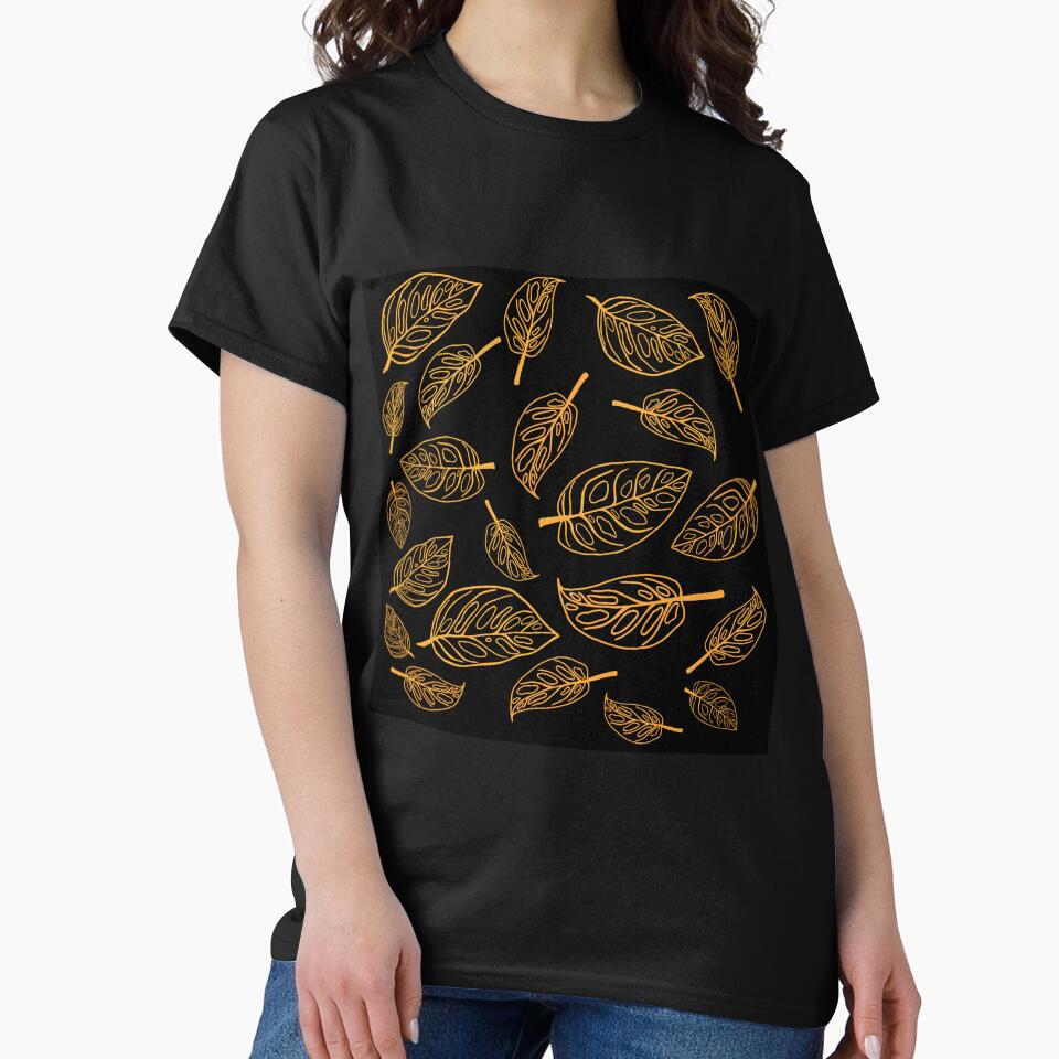 Golden swiss cheese monstera leaves by kkanchan