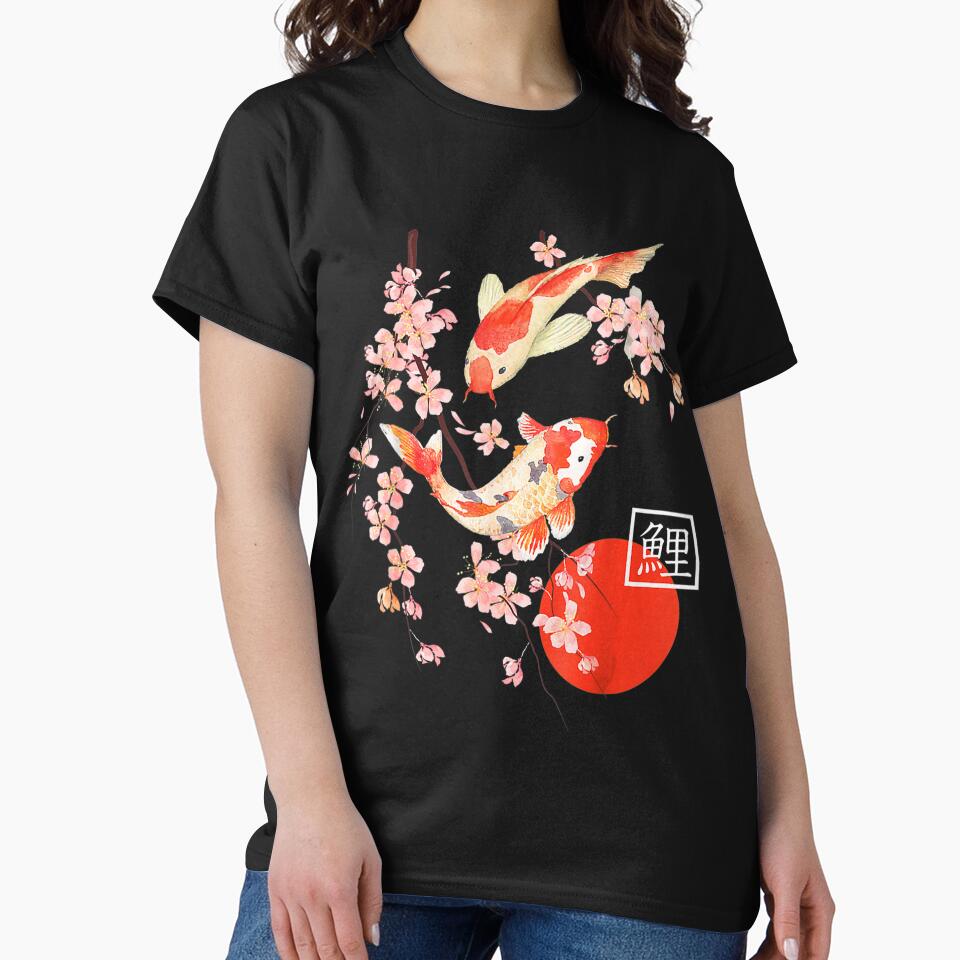 Cherry Blossom Koi Carp Fish Japanese Sakura by lotteheinze