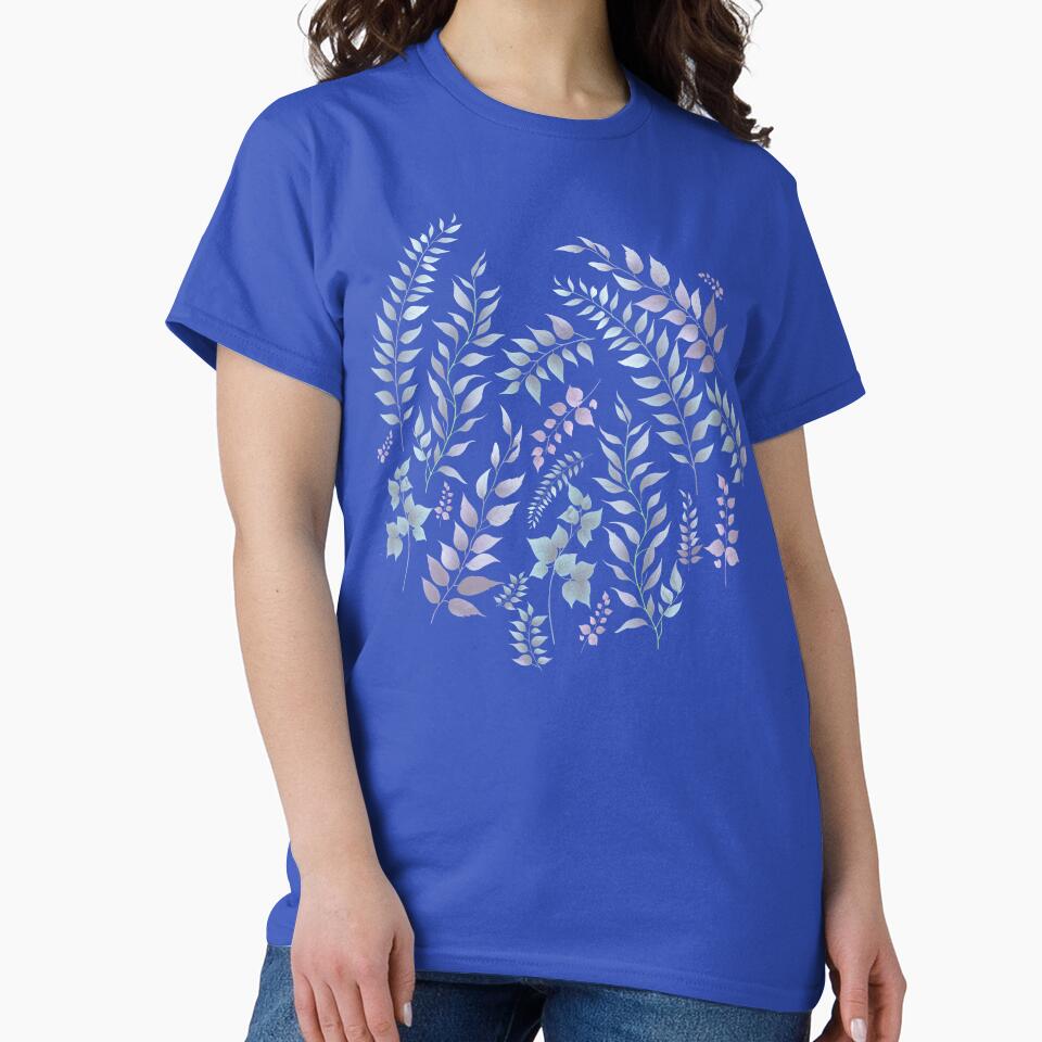 Greenery Botanical Print Purple Blue by SilverPegasus