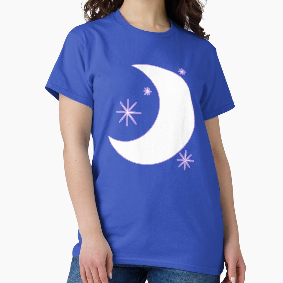 Pastel Crescent Moon with Stars by Julie Erin Designs