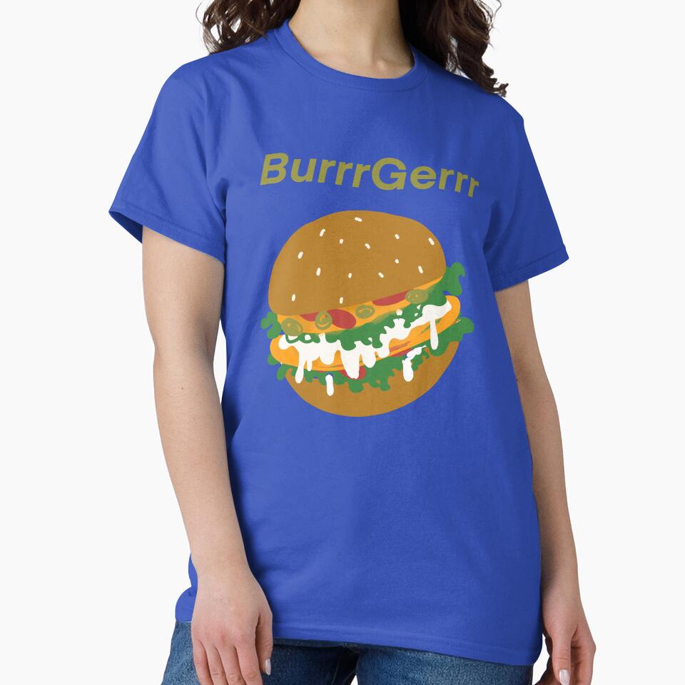 Burrrgerrr Funny Burger Art – Cute Food Meme Aesthetic Illustration by SoftlyStillBy-Nithya