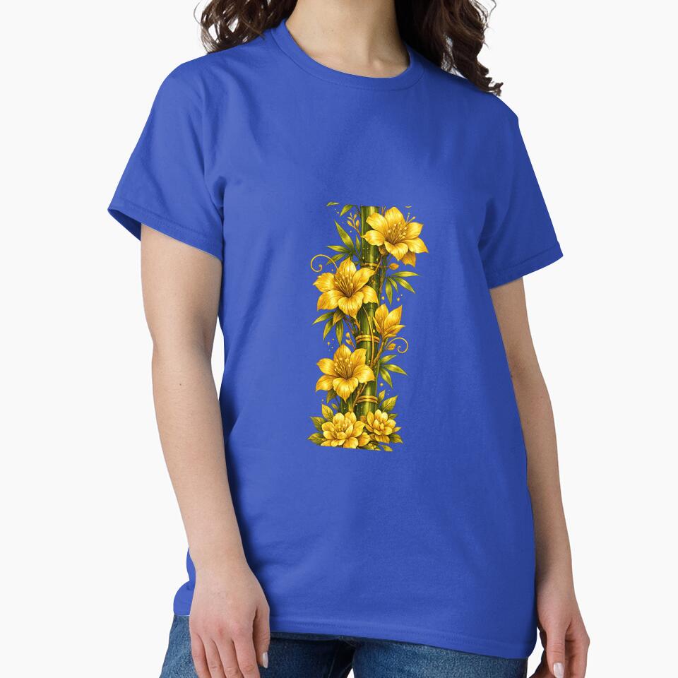 Golden Floral Bamboo Elegance by WearCS Prints