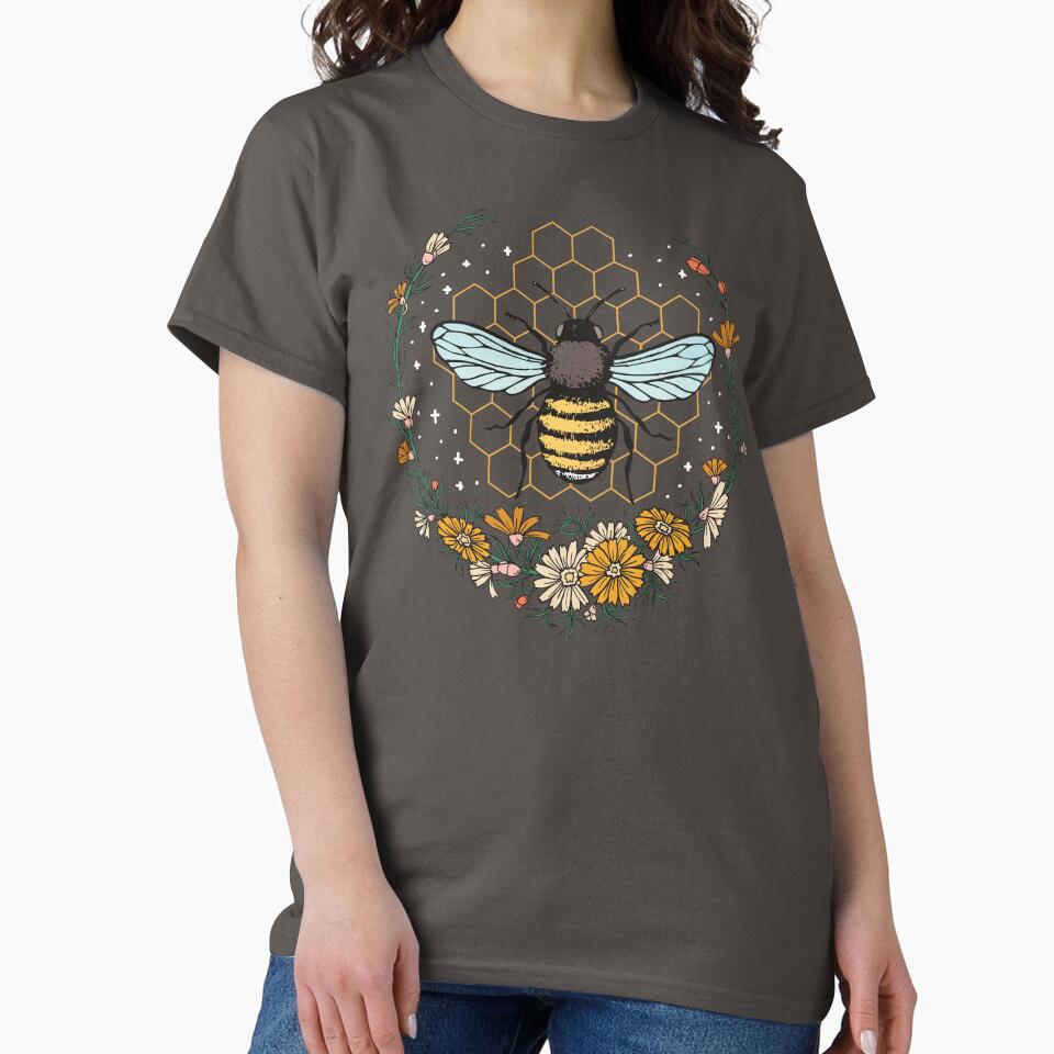 Floral Honeycomb Bee Lover Art by MrEddie10