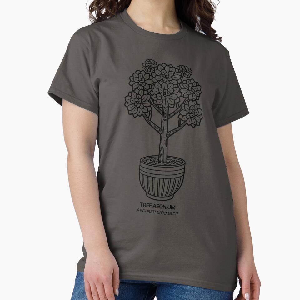 Form and Line – Aeonium arboreum (Tree Aeonium) in Black by BTNYBayCo