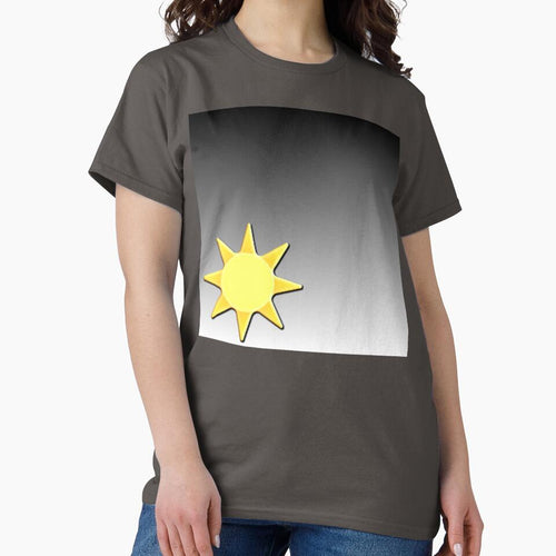 **"Vibrant Yellow Sun Icon - Minimalist Sunny Day Sticker & T-Shirt Design"** by Faali950