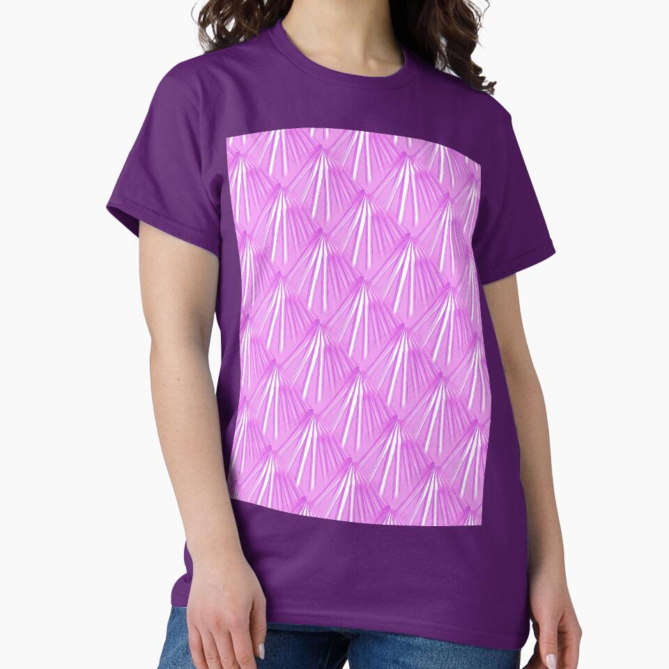 Art Deco Tropical Beach Palm Vacation Vector Pink Tones by taiche