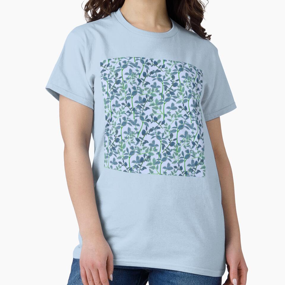 Floral garden- Branches-blue and minty by Aforesty