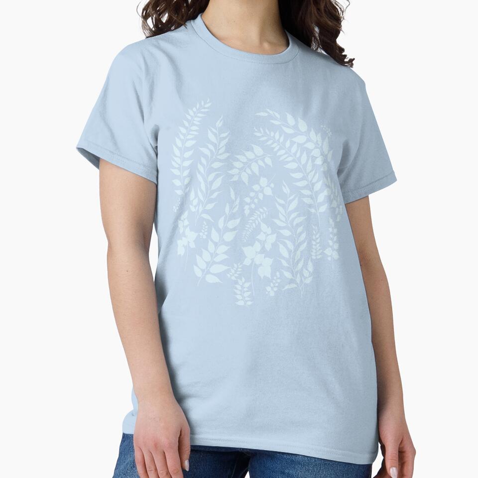 Greenery Botanical Print Light Blue by SilverPegasus