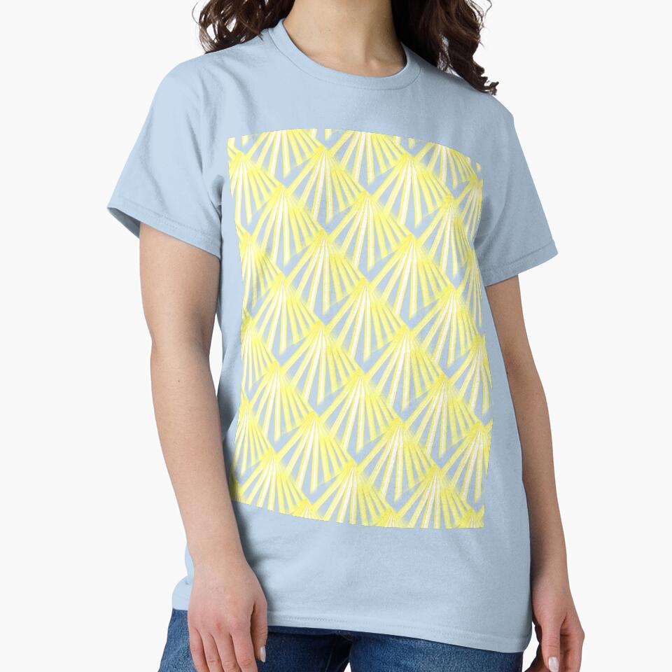 Art Deco Tropical Beach Palm Daffodil Yellow Cut Out by taiche