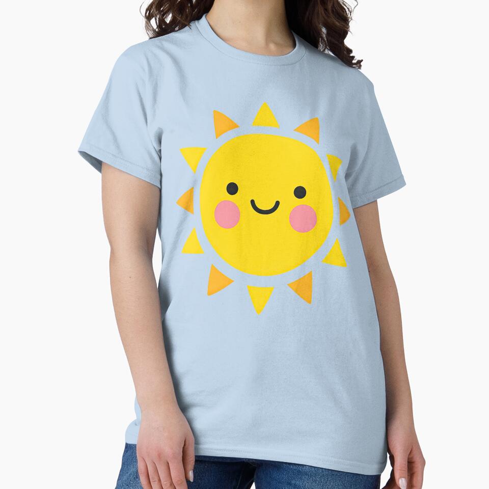 Cute Happy Sun Character With Pink Cheeks by ArtfulWeave