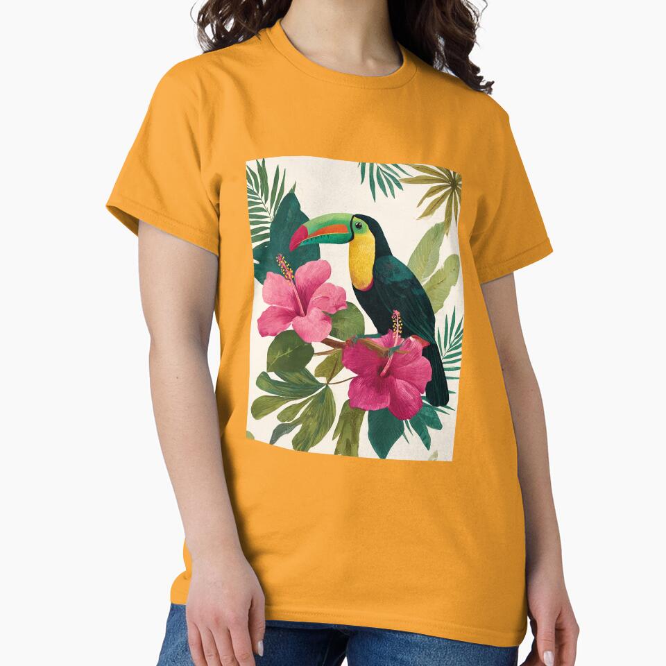Tropical Toucan and Hibiscus – Vibrant Jungle Illustration by Artixshopy98