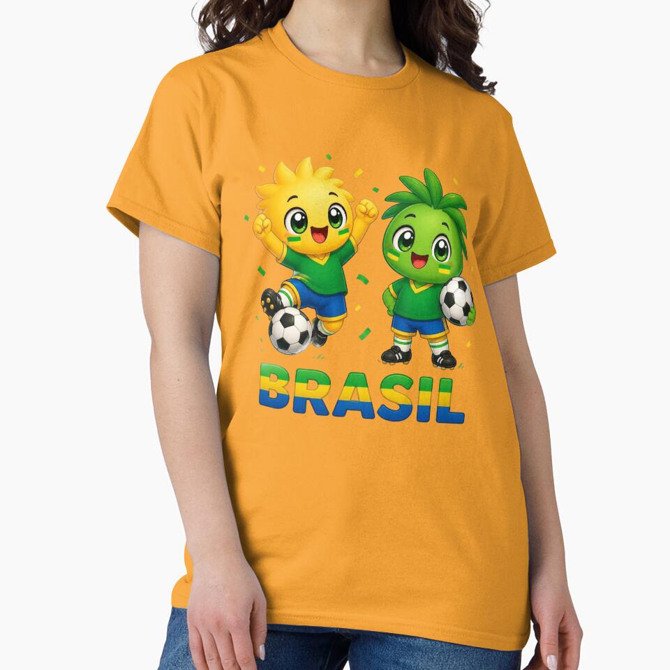 Brazil Kawaii Football Mascot Duo Cartoon by World-of-Magic