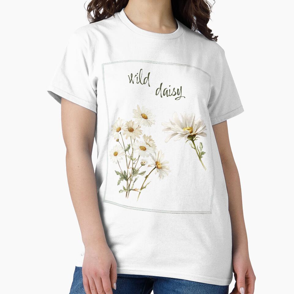 Wild Daisy Vintage Botanical Flower Illustration by AggyCreatif