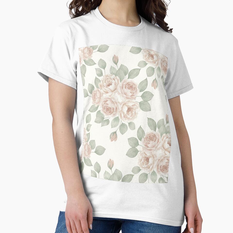 Elegant Blush Rose Watercolor Floral Seamless Pattern by FashioonTrends
